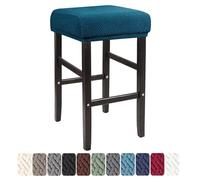 LIULIWEIFA 30x40cm Fodera/Copri Coprisgabello Quadrato Con Elastico Sgabelli da bar Rettangolare Coprisedili lavabili per Cucina sgabello sedia pianoforte panca sedile protezione,Dark cyan,4pcs
