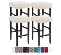 LIULIWEIFA 30x40cm Fodera/Copri Coprisgabello Quadrato Con Elastico Sgabelli da bar Rettangolare Coprisedili lavabili per Cucina sgabello sedia pianoforte panca sedile protezione,Beige,4pcs