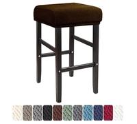 LIULIWEIFA 30x40cm Fodera/Copri Coprisgabello Quadrato Con Elastico Sgabelli da bar Rettangolare Coprisedili lavabili per Cucina sgabello sedia pianoforte panca sedile protezione,Dark coffee,1pcs