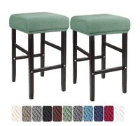 LIULIWEIFA 30x40cm Fodera/Copri Coprisgabello Quadrato Con Elastico Sgabelli da bar Rettangolare Coprisedili lavabili per Cucina sgabello sedia pianoforte panca sedile protezione,Verde,2pcs