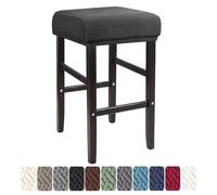 LIULIWEIFA 30x40cm Fodera/Copri Coprisgabello Quadrato Con Elastico Sgabelli da bar Rettangolare Coprisedili lavabili per Cucina sgabello sedia pianoforte panca sedile protezione,Dark gray,1pcs