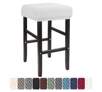 LIULIWEIFA 30x40cm Fodera/Copri Coprisgabello Quadrato Con Elastico Sgabelli da bar Rettangolare Coprisedili lavabili per Cucina sgabello sedia pianoforte panca sedile protezione,Bianca,1pcs