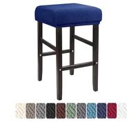 LIULIWEIFA 30x40cm Fodera/Copri Coprisgabello Quadrato Con Elastico Sgabelli da bar Rettangolare Coprisedili lavabili per Cucina sgabello sedia pianoforte panca sedile protezione,Navy blue,1pcs