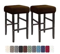 LIULIWEIFA 30x40cm Fodera/Copri Coprisgabello Quadrato Con Elastico Sgabelli da bar Rettangolare Coprisedili lavabili per Cucina sgabello sedia pianoforte panca sedile protezione,Dark coffee,2pcs