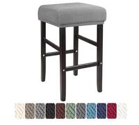 LIULIWEIFA 30x40cm Fodera/Copri Coprisgabello Quadrato Con Elastico Sgabelli da bar Rettangolare Coprisedili lavabili per Cucina sgabello sedia pianoforte panca sedile protezione,Light gray,1pcs