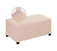 LIULIWEIFA Copripoggiapiedi Elastico rettangolare Copri Ottomano Copri Pouf Poggiapiedi Copri Sgabello Fodera per divano e pouf Antipolvere Staccabile Elastica,Cachi,X Large