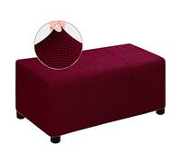 LIULIWEIFA Copripoggiapiedi Elastico rettangolare Copri Ottomano Copri Pouf Poggiapiedi Copri Sgabello Fodera per divano e pouf Antipolvere Staccabile Elastica,Wine red,S