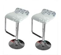 LIULIWEIFA Coprisedile per Sedia Coprisgabello Copri Sgabello da Bar Quadrato Lavabili Coprisgabello da Bancone da Pub 2/4/6 Pezzi, Coprisgabelli Cucina Elasticizzate Fodera,#6,4pcs