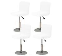 LIULIWEIFA Estensibile Coprisgabello da Bar con Schienale 2/4/6 Pezzi, Curva Bancone/Bar Ruotare Alta Copertura Sedie, Fodera per Sgabello da Bar Moderna Coprisedia Sala da Pranzo,Bianca,4pcs