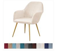 LIULIWEIFA Fodere Coprisedia per Sala da Pranzo Elasticizzato Spandex Copertura Sedia Ufficio/Cucina con Braccioli Girevole Soggiorno Schienale Copri Seduta Sedia Velluto,Beige 1,1pcs