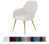 LIULIWEIFA Fodere Coprisedia per Sala da Pranzo Elasticizzato Spandex Copertura Sedia Ufficio/Cucina con Braccioli Girevole Soggiorno Schienale Copri Seduta Sedia Velluto,Bianca,1pcs