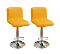 LIULIWEIFA Giallo,4pcs,Fodera per sedia da Bar in Pelle elasticizzata PU Copri Fodera per Sgabello da Bar Impermeabili Coperture per Sgabelli da Bar Copertura Sedia da Sala da Pranzo