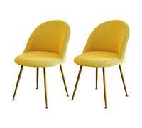 LIULIWEIFA Giallo,6pcs,Velluto Coprisedie con Schienale 2/4/6 Pezzi Copripoltrona Elasticizzato Ufficio Coprisedia becco d'anatra per sgabello, trucco, sedia da pranz