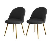 LIULIWEIFA Nero,6pcs,Velluto Coprisedie con Schienale 2/4/6 Pezzi Copripoltrona Elasticizzato Ufficio Coprisedia becco d'anatra per sgabello, trucco, sedia da pranz