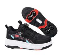 LIULIWEIFA Scarpe con Rotelle Bambino Bambina Sportive Scarpe da Skateboard Rotelle a Scomparsa Skateboard Sneakers Scarpe da Ginnastica da Pattini per Donna Uomo,328 Black,37 EU