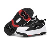 LIULIWEIFA Scarpe con Rotelle Bambino Bambina Sportive Scarpe da Skateboard Rotelle a Scomparsa Skateboard Sneakers Scarpe da Ginnastica da Pattini per Donna Uomo,338 Black,36 EU
