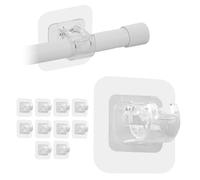 Lium Berg 10 Pz Ganci per Tende Senza Bucare Infissi PVC Autoadesivi - Gancetti Porta Bastoni Tende Senza Forare Adesivi per Finestre (Trasparente)