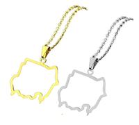 Liumarvexia 2 pezzi Hollow Repubblica del Sudan collana per donne uomini Hollow Repubblica del Sudan mappa ciondolo collana hiphop gioielli regalo tendenza partito regalo gioielli moda, 50cm, Acciaio
