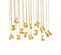 Liumarvexia Collana con ciondolo a forma di bolla dalla A alla Z, con iniziale capitale, per donne e ragazze, gioielli alla moda con 26 lettere, gioiello di compleanno, 50CM, Altro
