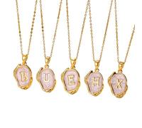 Liumarvexia Collana con ciondolo a forma di lettera alla moda Irregolare olio gocciolante lettere iniziali collane per donne ragazze A-Z lettera iniziale collana gioielli di compleanno, 50CM, Altro