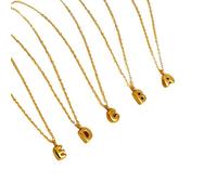 Liumarvexia Collana con ciondolo a forma di piccola bolla, per donne e ragazze, graziosa collana girocollo con lettere dalla A alla Z, gioielli per compleanno, 50CM, Altro