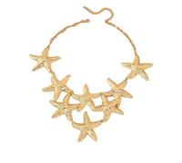 Liumarvexia Collana con ciondolo a forma di stella marina esagerata da donna, collana girocollo creativa con ciondolo a forma di stella marina delicata collana punk trendy gioielli per le vacanze