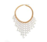 Liumarvexia Collana di perle multistrato esagerata per le donne, Statement lunga perla nappa girocollo delicata collana festa punk gioielli alla moda regalo, adjustable, Altro