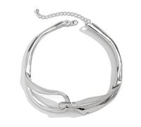 Liumarvexia Collana girocollo irregolare punk esagerata per donne, girocollo irregolare con fibbia in metallo delicata collana per feste punk hiphop gioielli alla moda, adjustable, Altro
