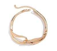 Liumarvexia Collana punk esagerata da donna, irregolare, con fibbia in metallo, collana delicata per feste, punk, hiphop, gioielli alla moda, adjustable, Altro