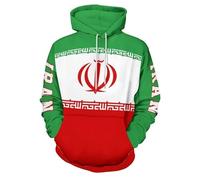 Liumarvexia Felpa con cappuccio da uomo con bandiera Iran, con stampa 3D, maniche lunghe, casual, con grande kanga, unisex, con cappuccio, abbigliamento sportivo, maglione 5XL