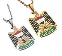 Liumarvexia Iraq Republic - Collana con ciondolo a forma di aquila, in stile etnico, gioiello, 50cm, Acciaio inossidabile