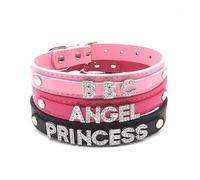 Liumarvexia Sexy strass lettera girocollo collare nome personalizzato collana gioielli uomini donne fai da te nome personalizzato ruolo cosplay costume festa BDSM Chocker, S, Strass