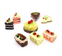 Liummrcy 8 Pezzi Mini Cake Doll House Decorazione Giocare al Cibo Set da Cucina per Le Ciambelle della Torta per la Decorazione della Cucina delle Bambole per Il Natale