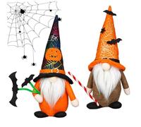 Liummrcy Halloween Gnomes 2pcs Halloween Gonk con pipistrello Web e zucca Modella di zucca Bambola senza volto per decorazioni DOPINO DEI DECIVIZIONE DELL'AMITURA IN IN INDIPORTO