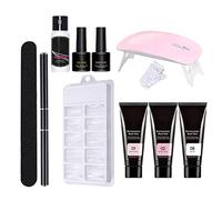 Liummrcy Kit per Unghie Polygel, Poly Nail Gel Kit Starter, Kit di prolunga per Unghie Kit Manicure Gel Builder Builder Base Coat Nails Starter Set 11pcs Style7-All-in-One Nail Nail Kit Style Fai da