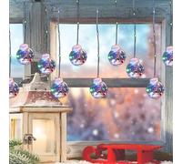 Liummrcy Luci delle finestre di Natale, 9, 84 piedi colorati 10 luci a tenda a LED, lampada tenda palla da natale per Babbo per arredamento da fondo per matrimoni, decorazioni