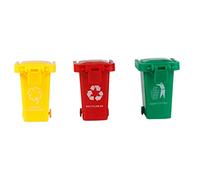 Liummrcy Mini spazzatura giocattolo Push Vehicles lattine di immondizia bidone della spazzatura per camion a colori luminoso cestino per veicoli per bambini per bambini 3 pezzi giocattolo cestino,