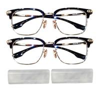 Liummrcy Occhiali da lettura 2pcs Anti Eye Strain Blue Light Glasses Mens con scatola di stoccaggio lettori bifocali multifocali per medio e vicino