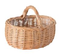 Liummrcy Piccolo Cestino di Vimini, Cestino Intrecciato Rustico con Manico per Matrimonio, Giardino, Fattoria, Arredamento per la casa