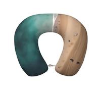 LiuMng Aerial View of The Beach - Cuscino da viaggio in memory foam, regolabile, a forma di U, supporto per il collo per aerei, auto, cuscino per dormire