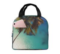 LiuMng Beach Coconut Sunshine Borsa per il pranzo carina grande capacità isolata bento lunch box raffreddamento Totefor donne lavoro, viaggi, all'aperto