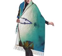LiuMng Beach Coconut Sunshine Poncho cashmere con frange sciarpa - sciarpa da donna alla moda sciarpa lunga scialle per primavera, autunno e inverno