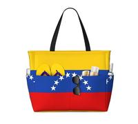 LiuMng Borsa da spiaggia di grande capacità - stampa Borsa da viaggio impermeabile Bandiera del Venezuela Multi-Pocket Tote per le donne in palestra per le vacanze