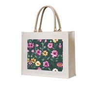 LiuMng Borsa tote in tela da donna/borsa a tracolla personalizzata/bella stampa fiori viola borsa della spesa, per amici sorelle regali