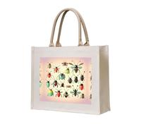 LiuMng Borsa tote in tela da donna/borsa a tracolla personalizzata/borsa della spesa con stampa di piccoli insetti in stile cartone animato, per amici, sorelle, regali