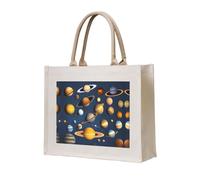 LiuMng Borsa tote in tela da donna/borsa a tracolla personalizzata/borsa della spesa con stampa di pianeti del sistema solare, per amici, sorelle, regali