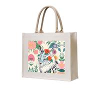 LiuMng Borsa tote in tela da donna/borsa a tracolla personalizzata/graziosa stampa tigre bianca borsa della spesa, per amici, sorelle, regali