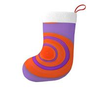 LiuMng Calza di Natale con cerchio arancione al centro, calzini personalizzati da appendere al caminetto per albero di Natale, scale