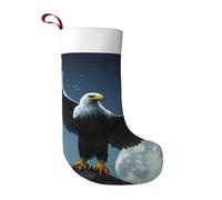 LiuMng Calze natalizie con aquila sotto le stelle, calze classiche personalizzate per albero di Natale, camino, decorazione per feste
