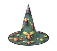LiuMng Cappelli da strega di Halloween da donna, 1 cappello da strega con stampa di insetti e atlante, per feste e feste